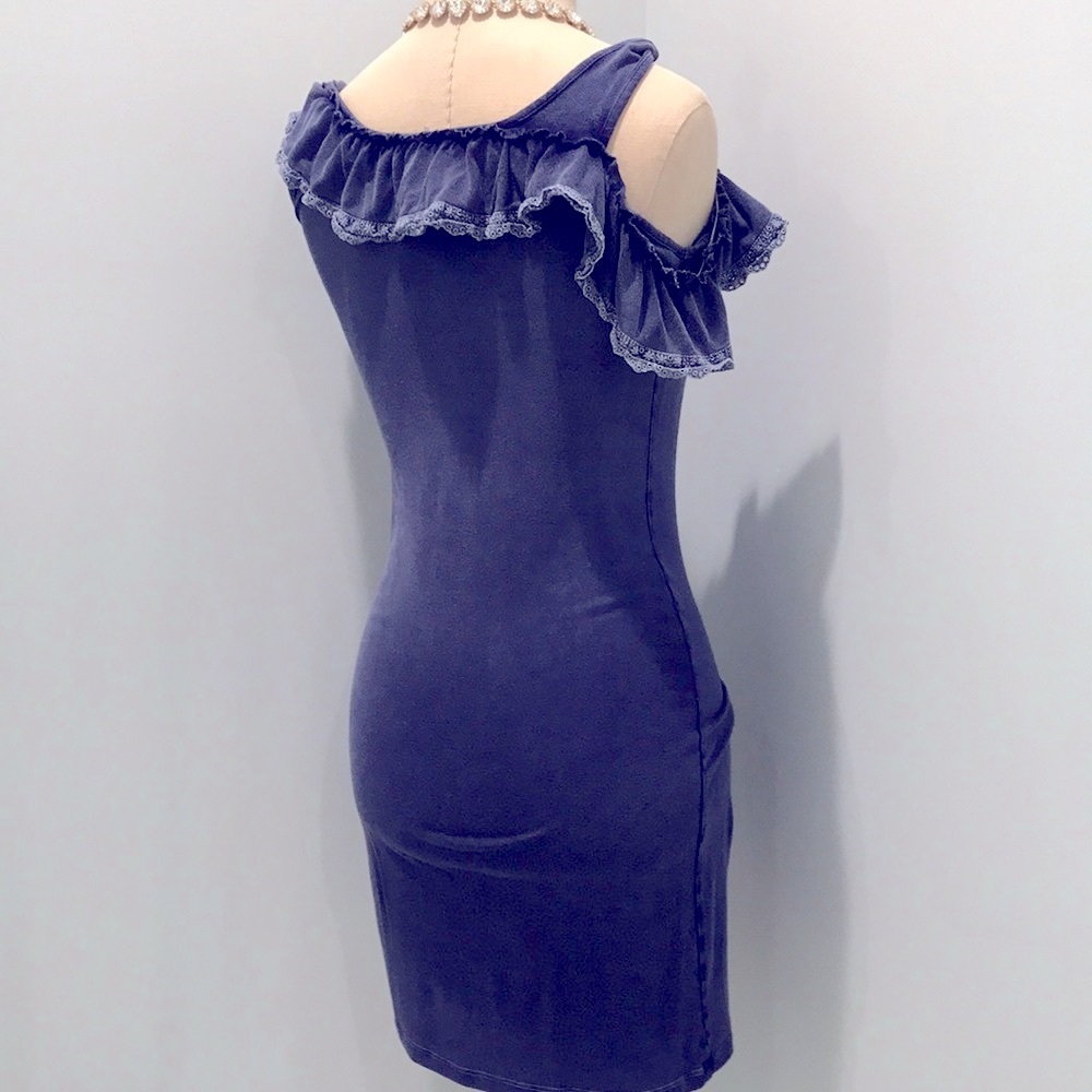 💯✅ AUTHENTIC FREE PEOPLE RUFFLE TRIM NECK DRESS - Picture 5 of 6